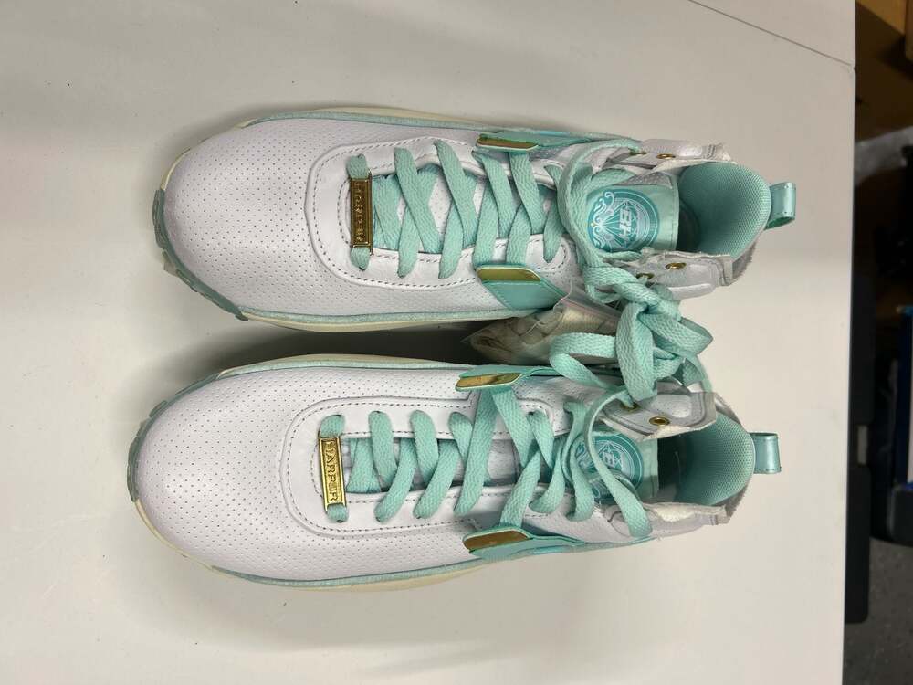 Under Armour Harper 10 Pro TPU Mid K.O.D. White Aqua Float Baseball Cleats